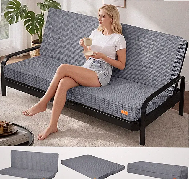 6" Futon Full Size Folding Sofa Floor Couch Frame Not Included Machine Washable
