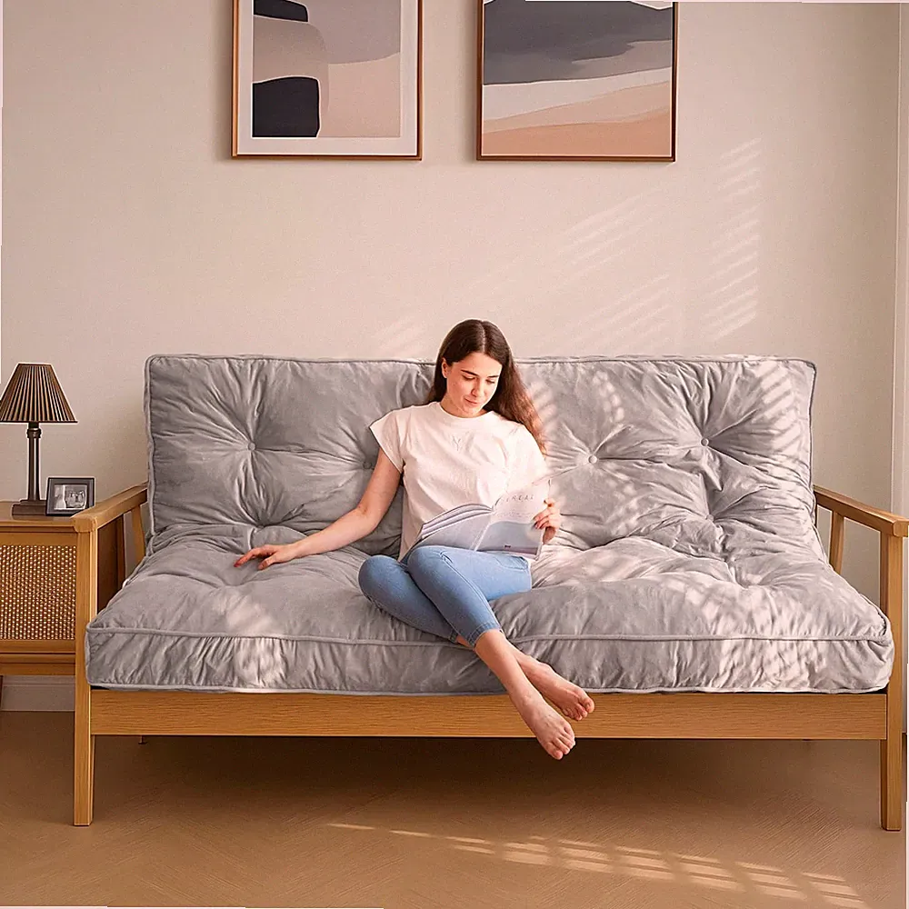 6" Futon Mattress Full Size, Tufted Futon Bed (Frame Not Included) | Thick Futon