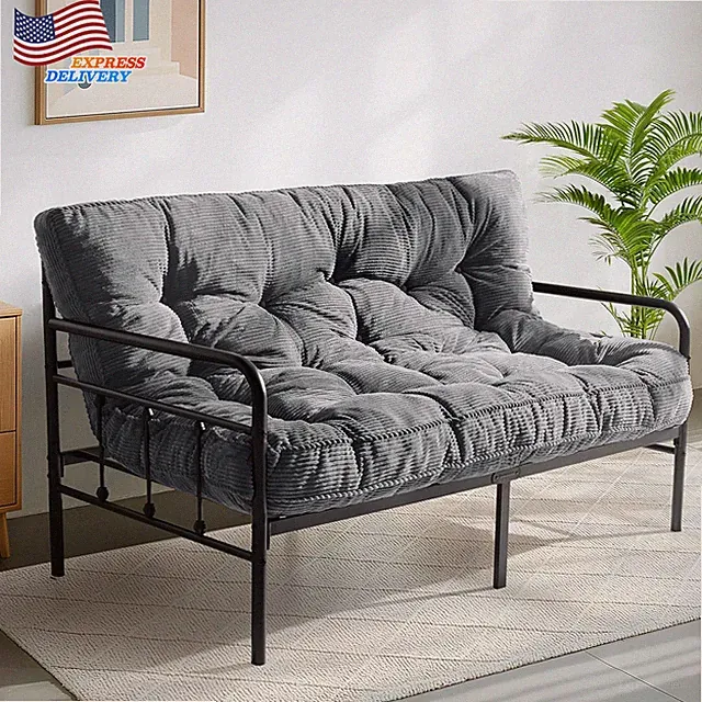 6" Futon Mattress Full Size Tufted Futon Sofa Couch Bed with Twisted Rope Design