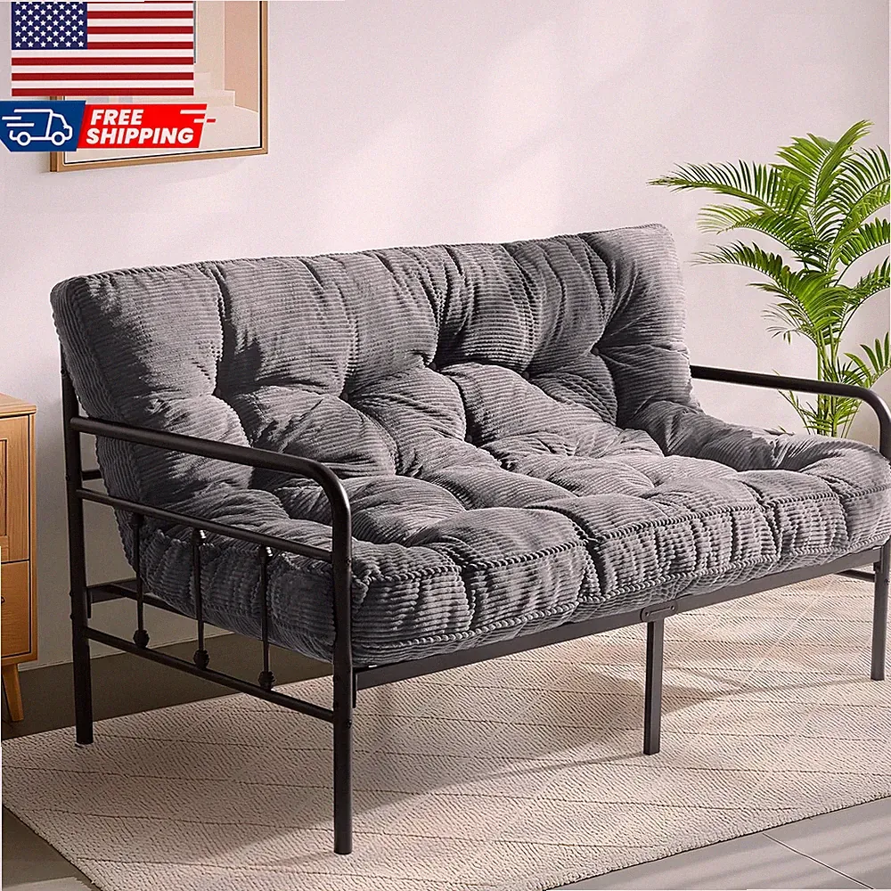 6 Futon Mattress Full Size Tufted Futons Sofa Couch Bed with Twisted Rope