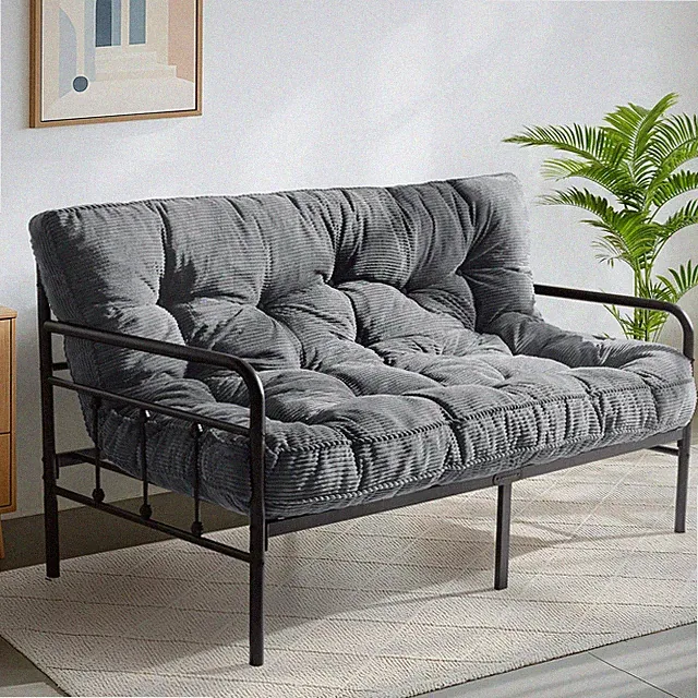 6" Futon Mattress Full Size, Tufted Futons Sofa Couch Bed with Twisted Rope D...