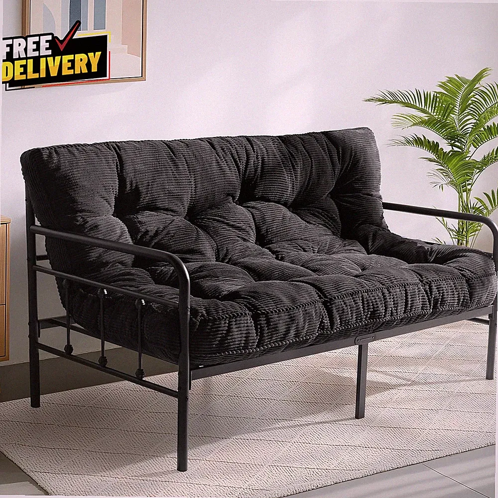 6 Futon Mattress Full Size Tufted Futons Sofa Couch Bed with Twisted Rope Des...