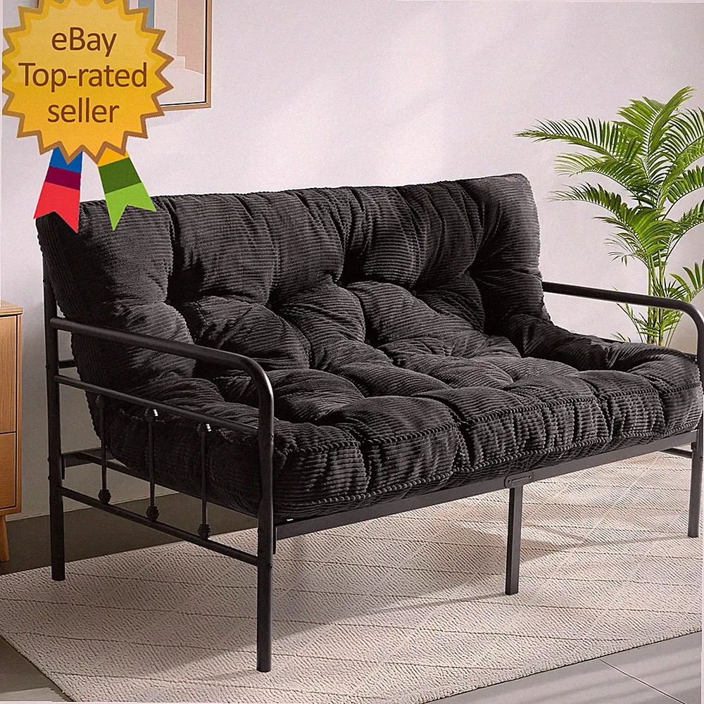 6 Futon Mattress Full Size, Tufted Futons Sofa Couch Bed with Twisted Rope Desig