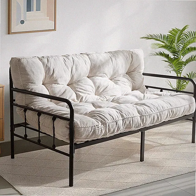 6" Futon Mattress Full Size, Tufted Futons Sofa Couch with Twisted Rope Design E