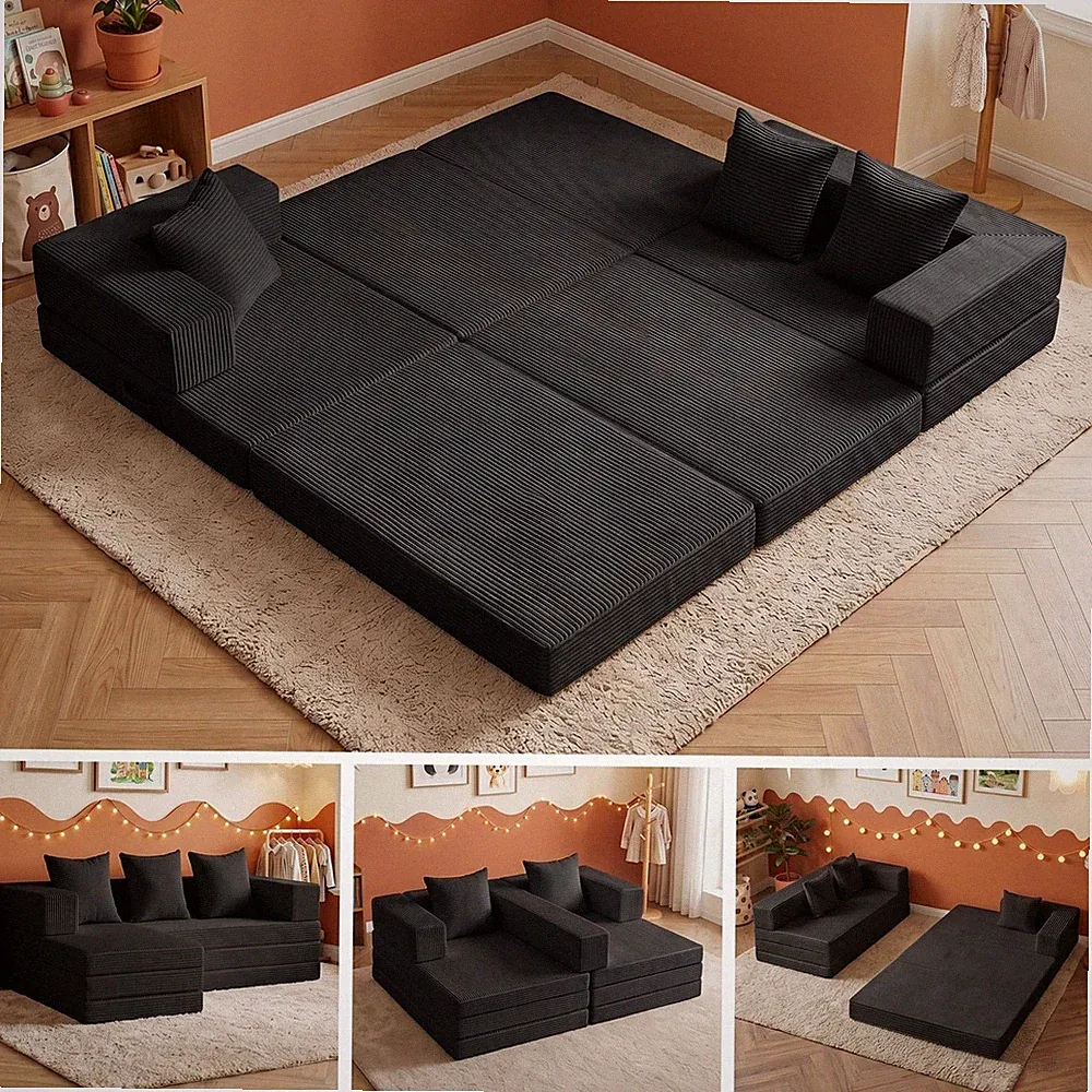 6-in-1 Boneless Couches Modular Sectional Sofa | Cloud Couch Sectional & Tri-...