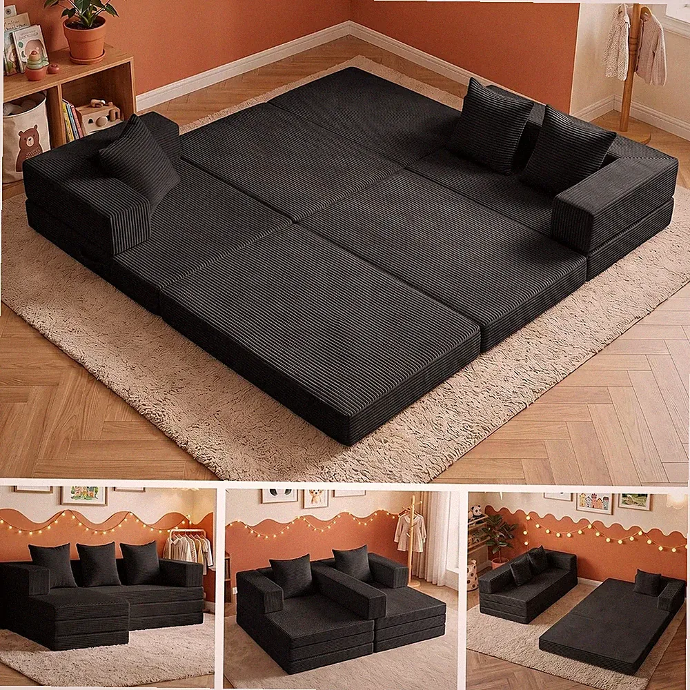 6-In-1 Boneless Couches Modular Sectional Sofa | Cloud Couch Sectional & Tri-Fol