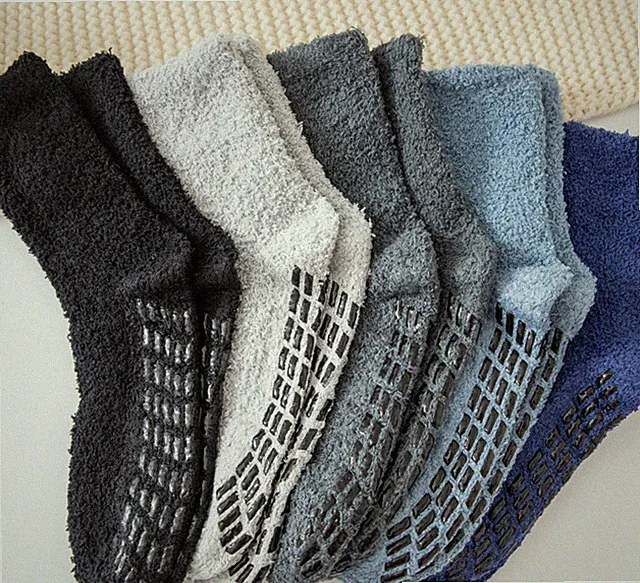 6 Pairs Men Winter Soft Fluffy Warm Lounge BED SOCKS Size 6-10 Non slip