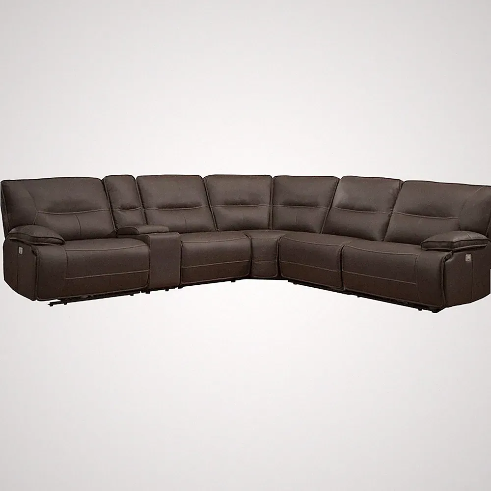 6 Piece Modular Power Reclining Sectional with Power Adjustable Headrests