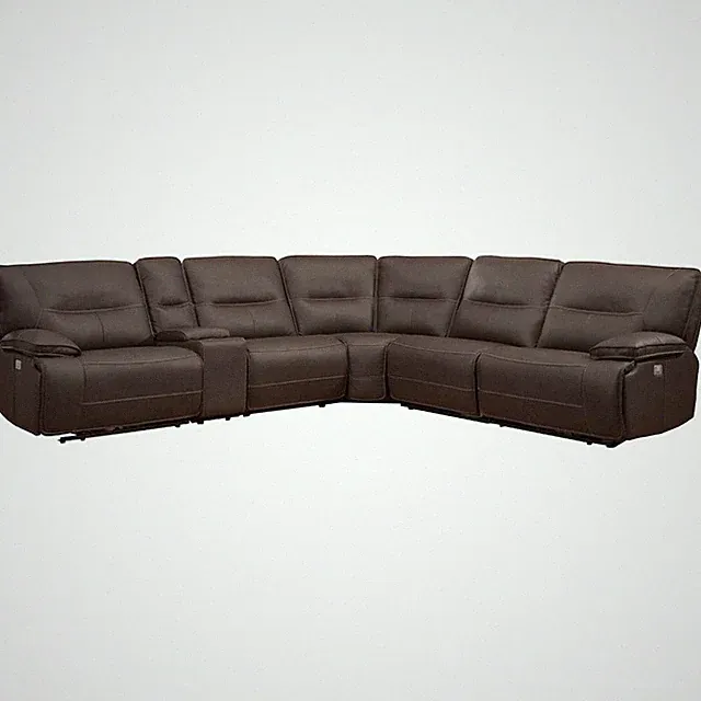 6 Piece Modular Power Reclining Sectional with Power Adjustable Headrests