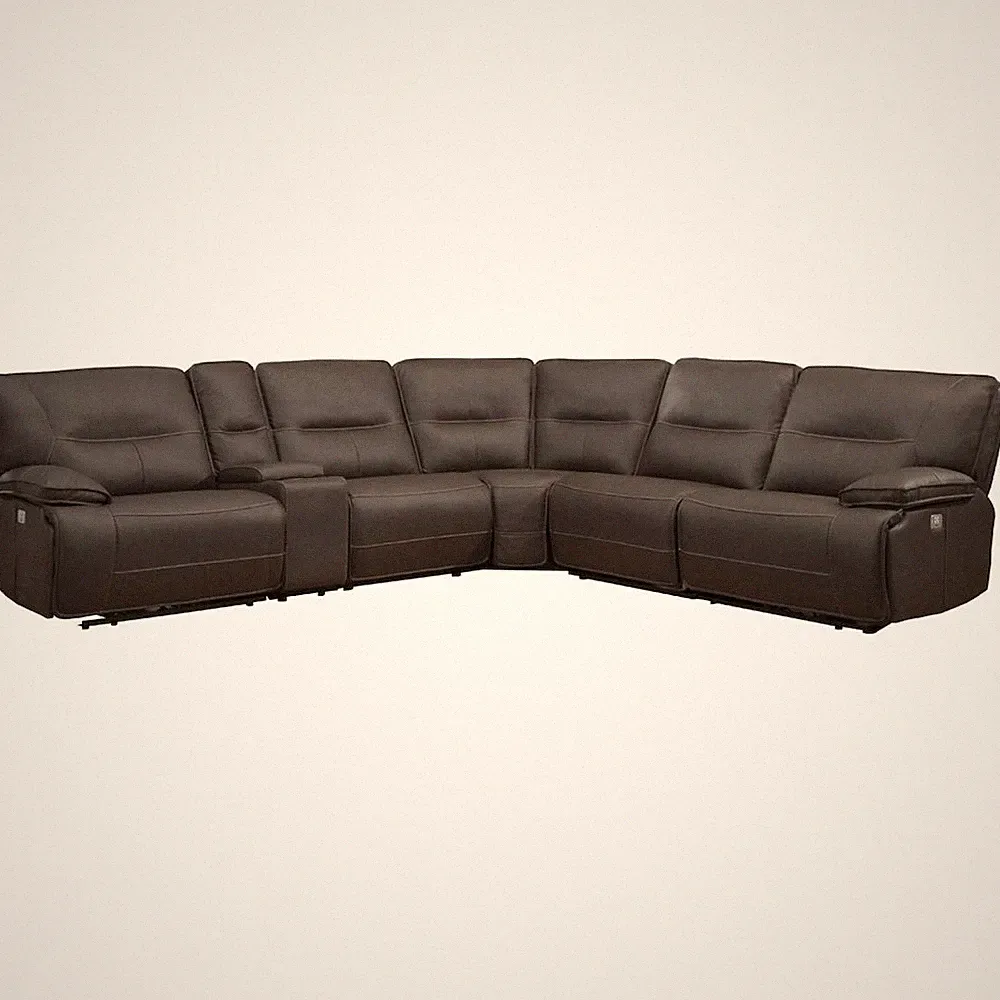 6 Piece Modular Power Reclining Sectional with Power Adjustable Headrests