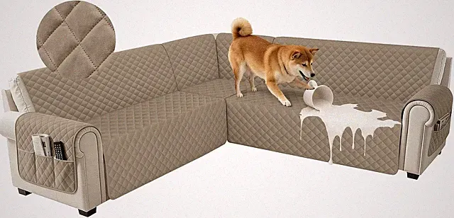 6 Piece U Shaped Sectional Couch Covers for L Shaped Corner Sofa Waterproof US