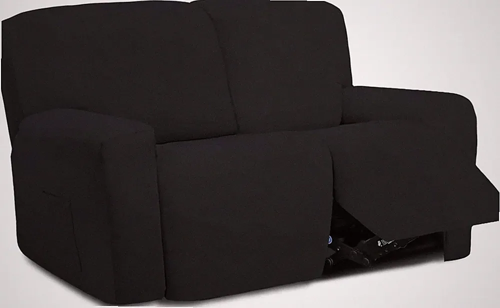 6 Pieces Microfiber Stretch Sectional Recliner Sofa Slipcover Soft Fitted Fleece