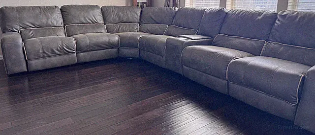 6 seater leather recliner sectional