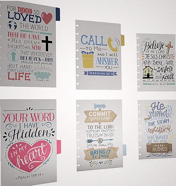 6 Section Dividers Plastic Durable with Bible Verses for Faith Journal for Plann