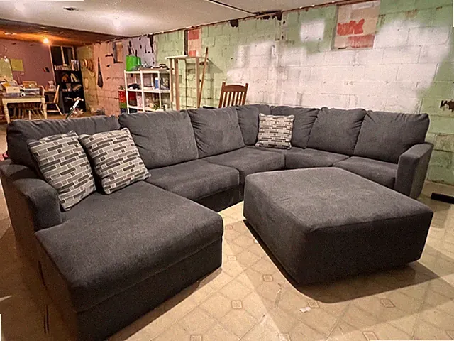 6+ sectional sofa 4 price including ottoman and throw pillows