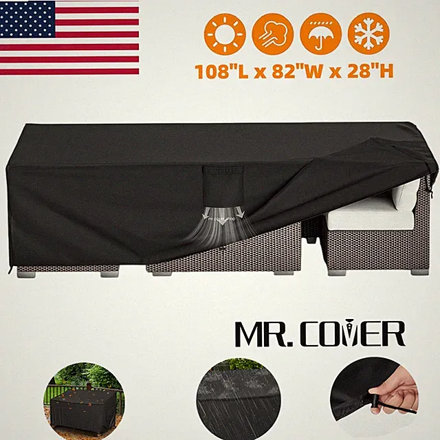 600D Patio Furniture Cover Waterproof 108x82 Heavy Duty Outdoor Table Chair Set