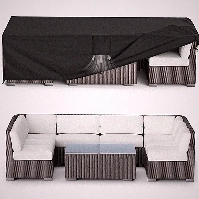600D Patio Furniture Cover Waterproof Outdoor Sectional Sofa Cover 108"x82"x28"