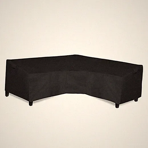 600D Patio V-Shaped Sectional Sofa Cover, V Shaped-89in + 89in Black