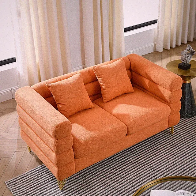 60Inch Oversized 2 Seater Sectional Sofa, Living Room Comfort Fabric Section