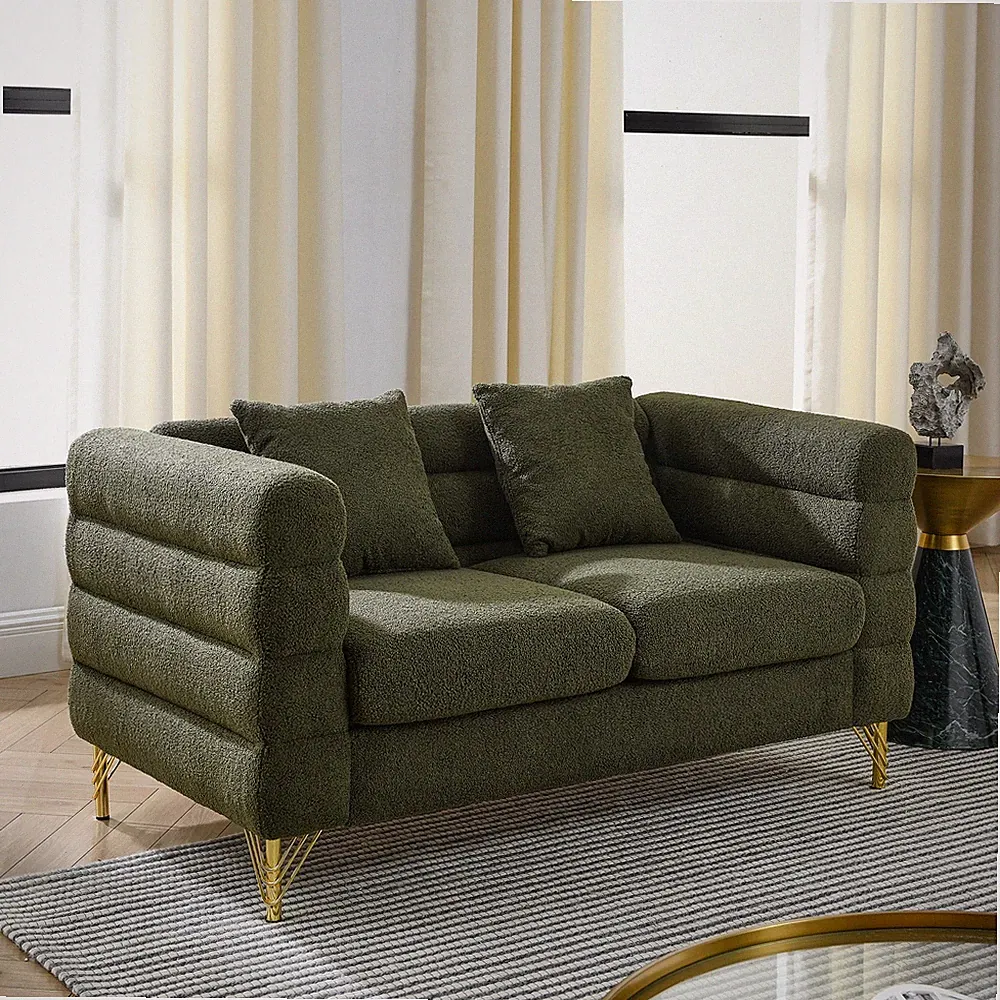 60Inch Oversized 2 Seater Sectional Sofa,Living Room Comfort Fabric Sectiona