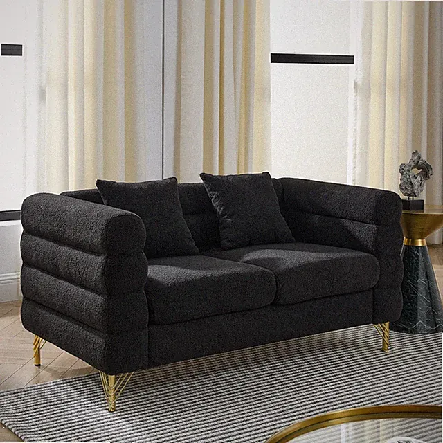 60Inch Oversized 2 Seater Sectional Sofa, Living Room Comfort Fabric Sectional