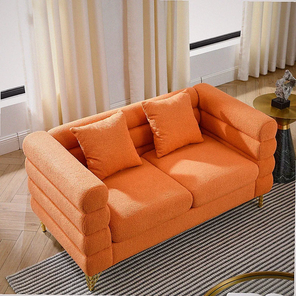 60Inch Oversized 2 Seater Sectional Sofa, Living Room Comfort Fabric Sectional
