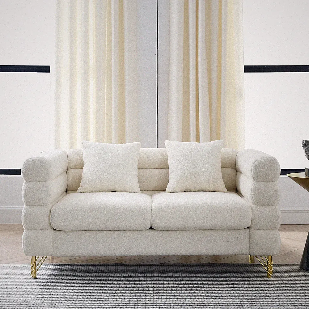 60Inch Oversized 2 Seater Sectional Sofa,Living Room Comfort Fabric Sectional