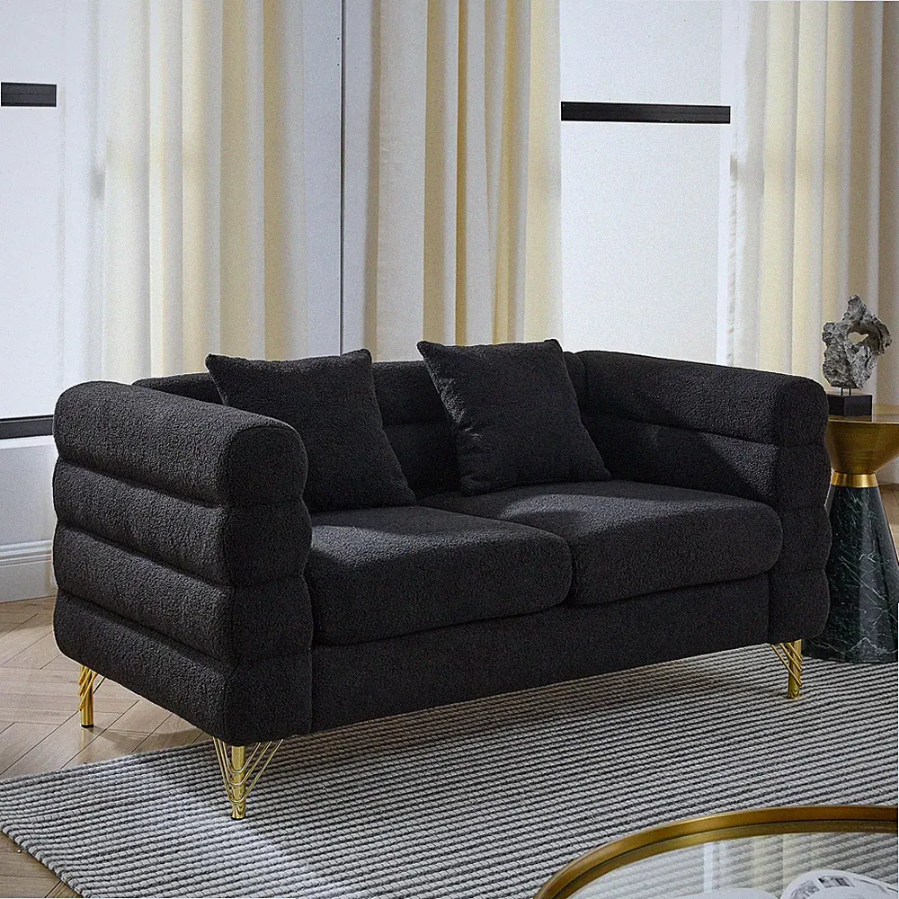 60Inch Oversized 2 Seater Sectional Sofa,Living Room Comfort Fabric Sectional S
