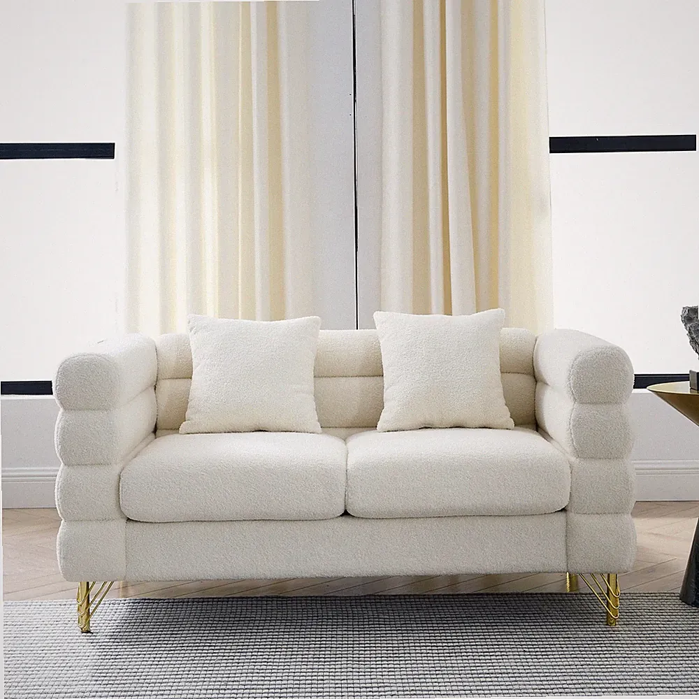 60Inch Oversized 2 Seater Sectional Sofa,Living Room Comfort Fabric Sectional So