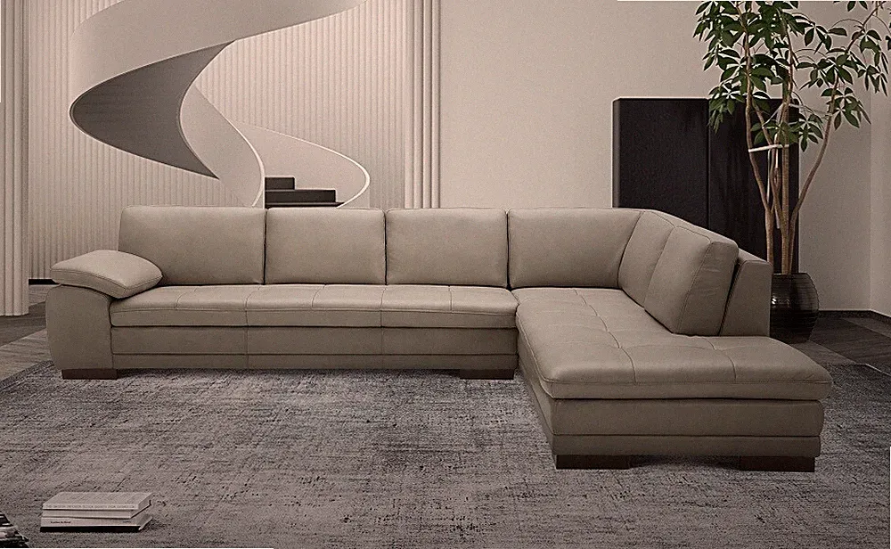 625 Italian Leather Sectional Grey J&M Furniture