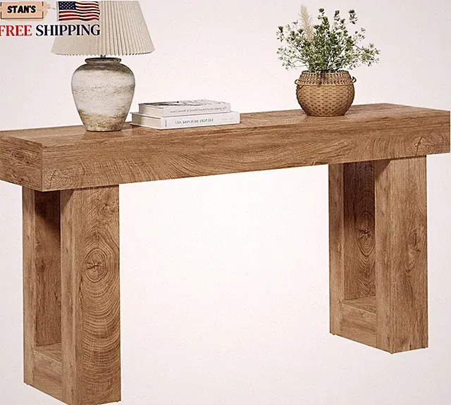 63 Inches Long Console Table for Entryway Sofa Table behind Couch Wooden Entr...