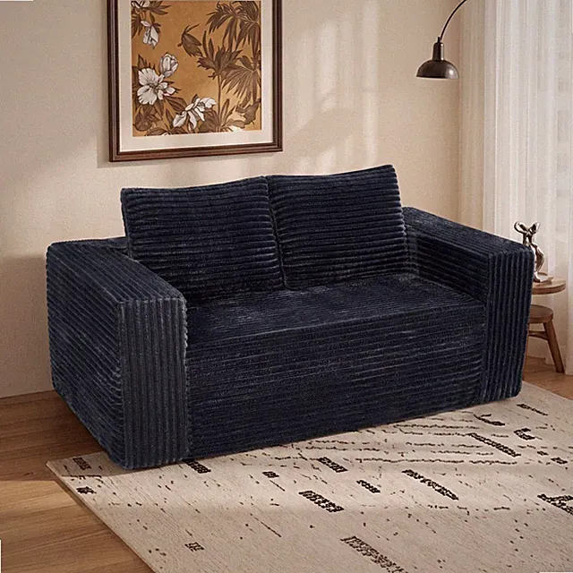 63" Loveseat - No Frame Compressed Sofa - High Density Sponge Corduroy