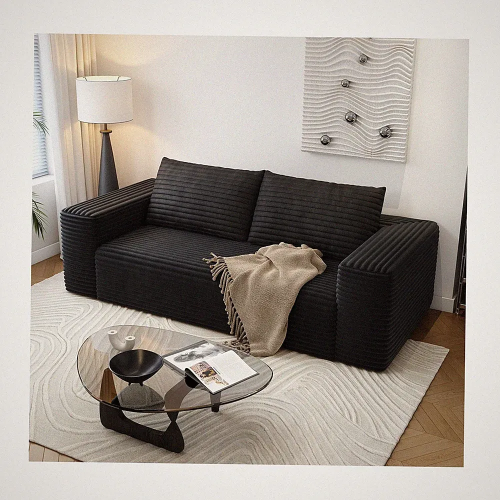 63" Loveseat Sofa,Modular Couch with Deep Seat Memory Foam,Comfy Small Cloud...