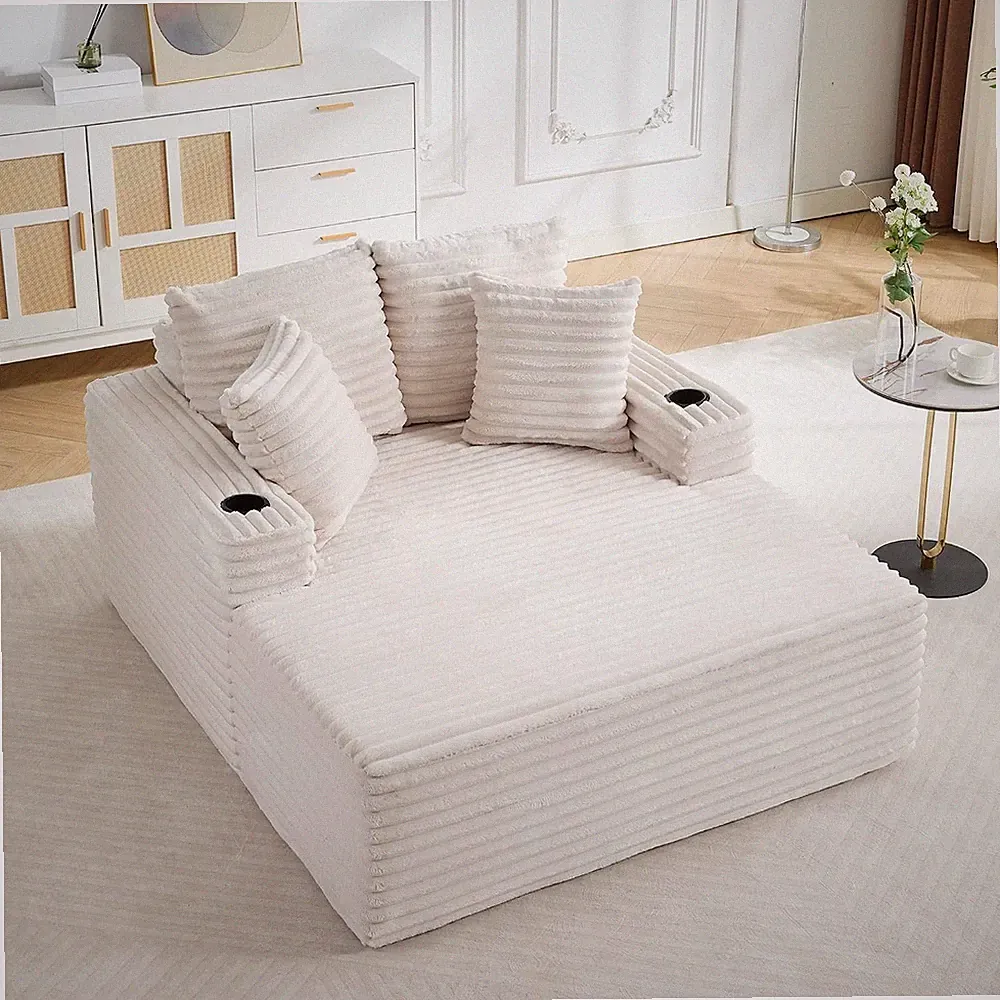 🌱64" Chaise Lounge Chair Indoor, Boneless Compressed Sofa Bed, Comfy Cloud Sofa
