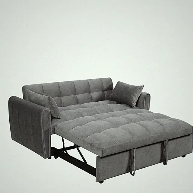 65" Convertible Sleeper Sofa Bed Adjustable Backrest Pull Out Couch with Pillows