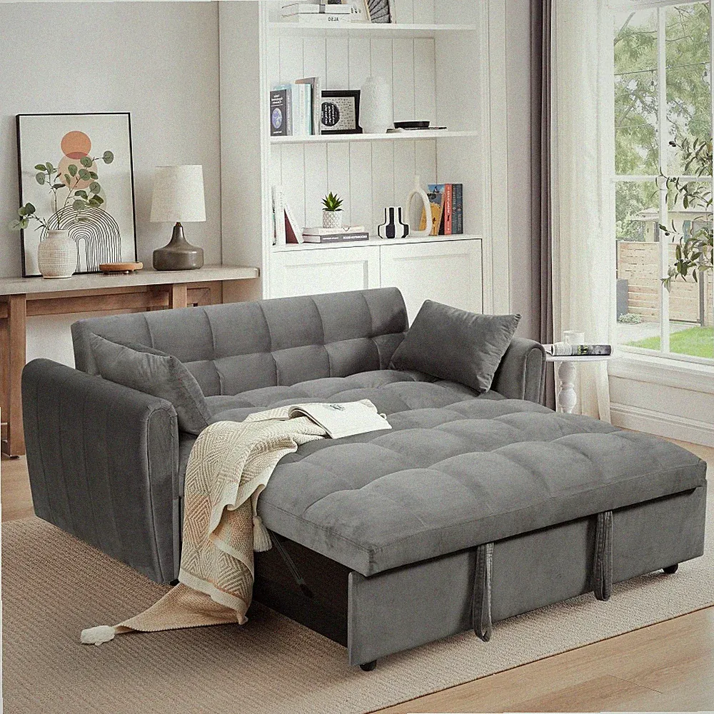65-inch 3-in-1 foldable large-size sofa bed modern velvet double sofa