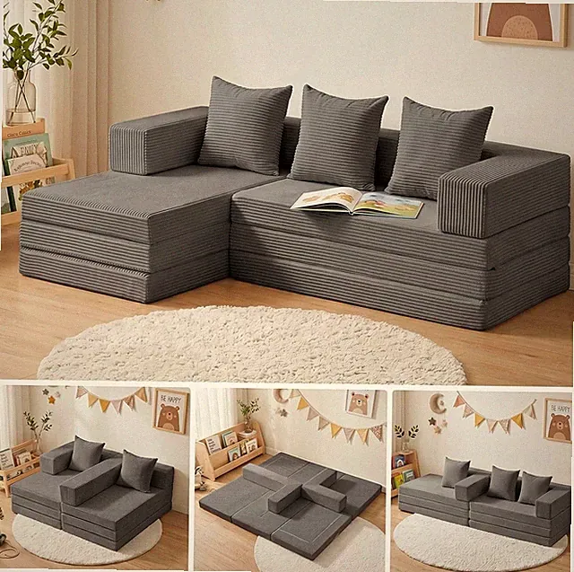 65'' L Shaped Couches Cloud Sectional Couch Boneless Couch W/ Deep Seat Left