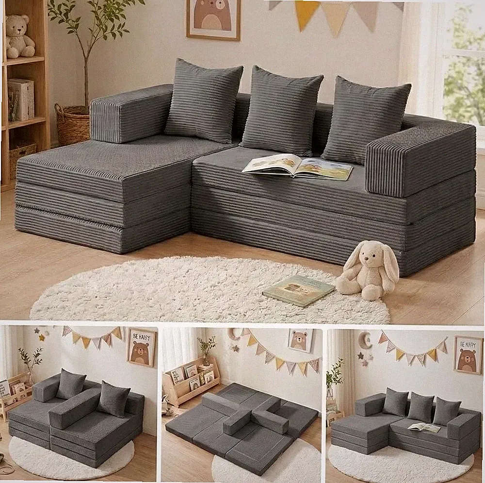 65'' L Shaped Couches Cloud Sectional Couch Boneless Couch with Deep Seat