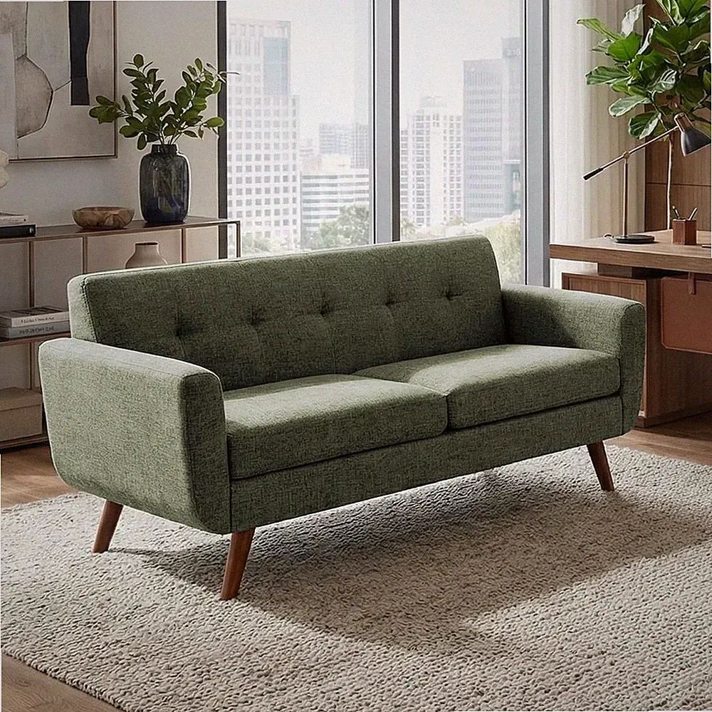 65" W Loveseat Sofa, Mid Century Modern Couches Love Seats for Living Room, Butt