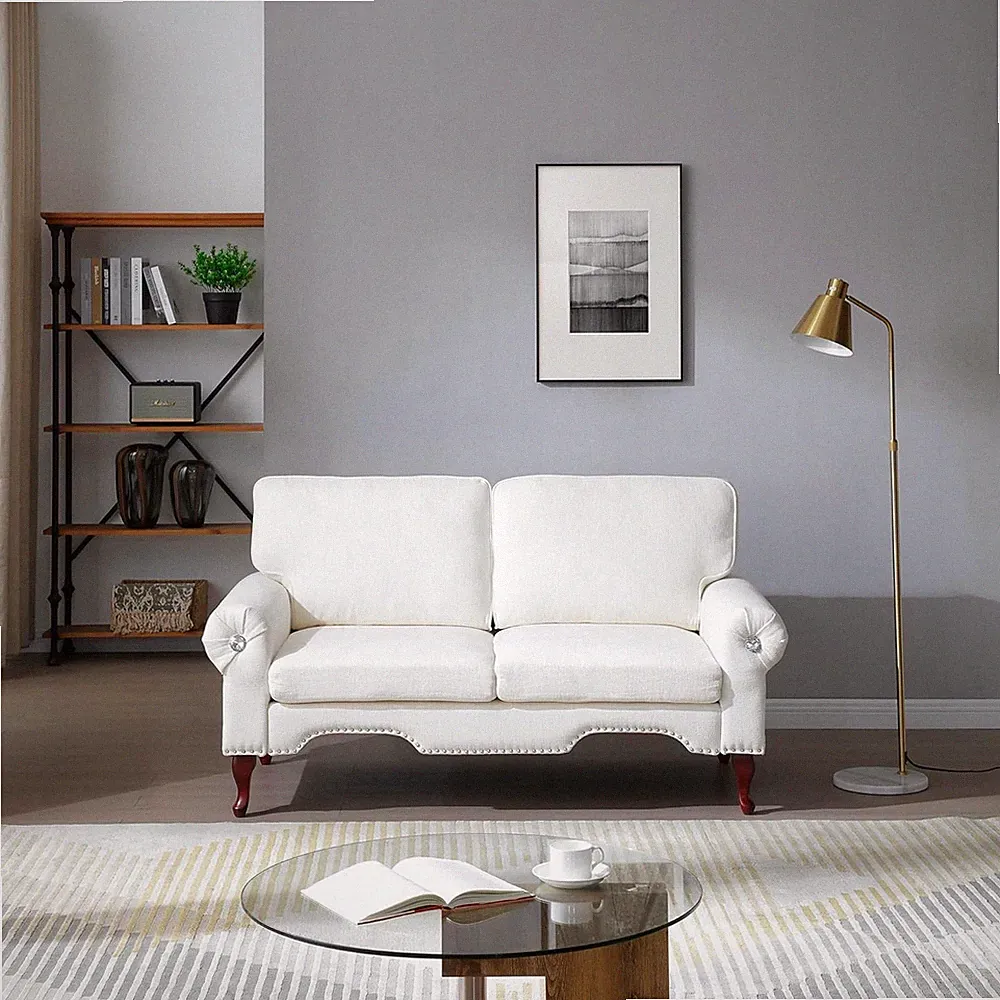66"/80" Modular Sectional Sofa Linen Fabric Convertible Sleeper Couch LivingRoom