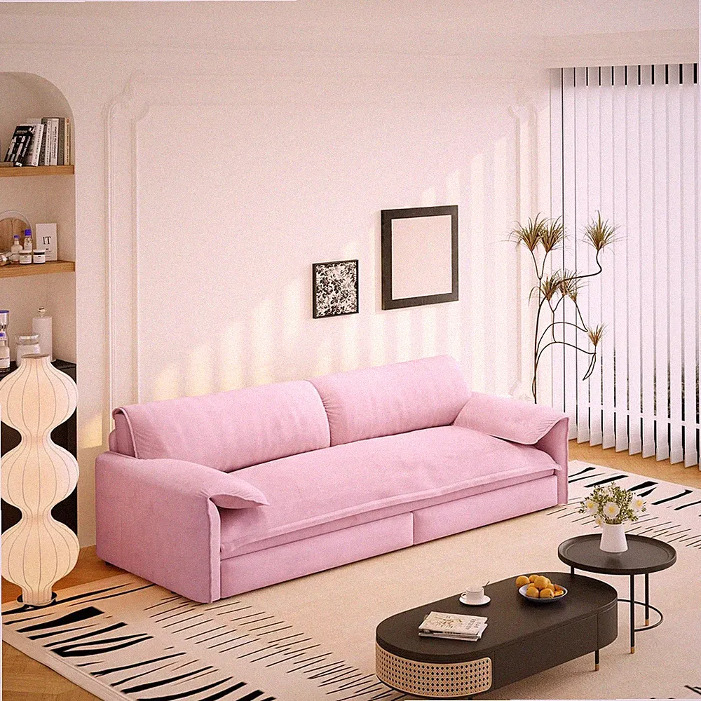 66" Convertible Queen Sleeper Sofa Bed with Storage & Soft Armrests