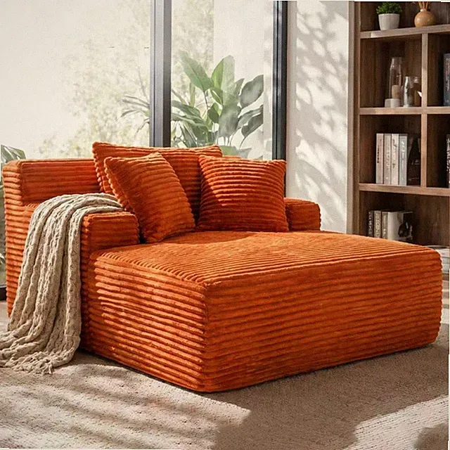 66" Oversized Chaise Lounge Boneless Sofa Bed Sleeper Reading Chair Living Room
