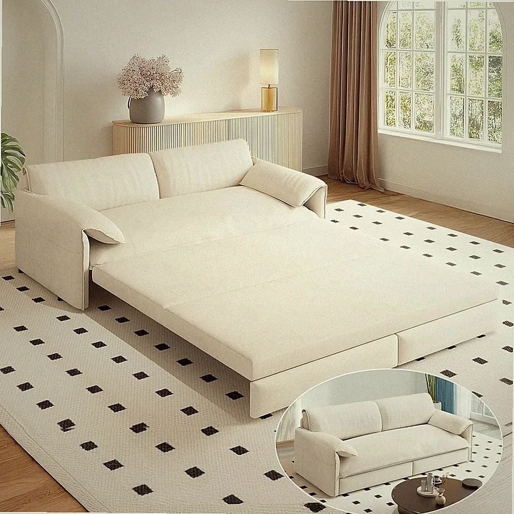 66" Queen Sofa Bed 3-in-1 Multi-Functional Convertible Sleeper Pull Out Sofa Bed