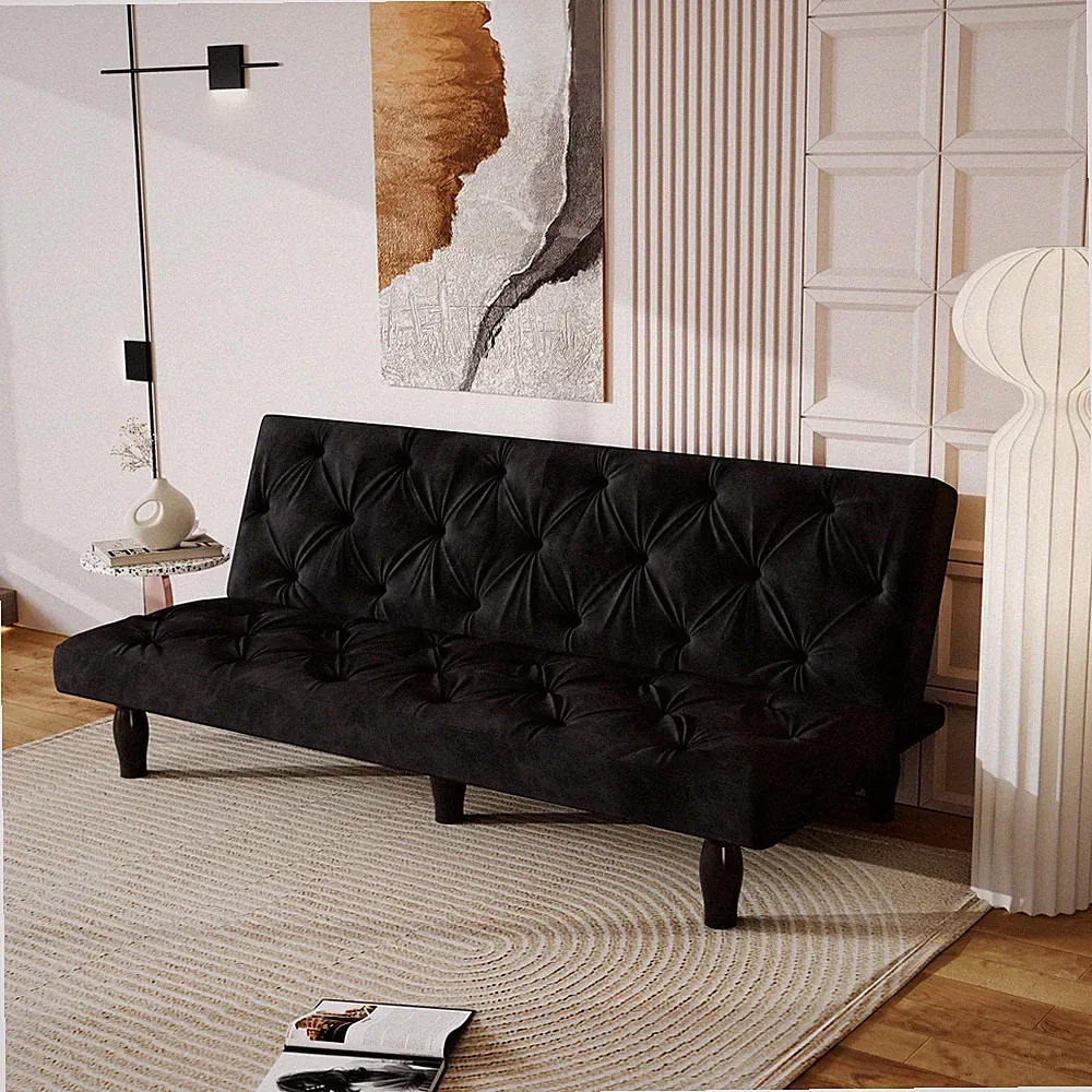 66" Velvet Sofa Bed Living Room Sleeper Sofa-to-Bed Transforms Seamlessly
