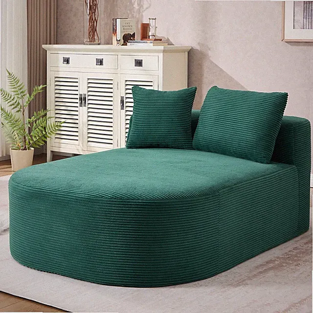 67.5in Chaise Lounge Chair Oversized Sleeper Sofa Deep Seat Lounge w/2 Pillows