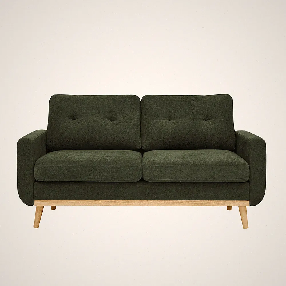 67.7" Wide Mid-Century Modern Upholstered Tufted Loveseat Sofa With Wooden Leg