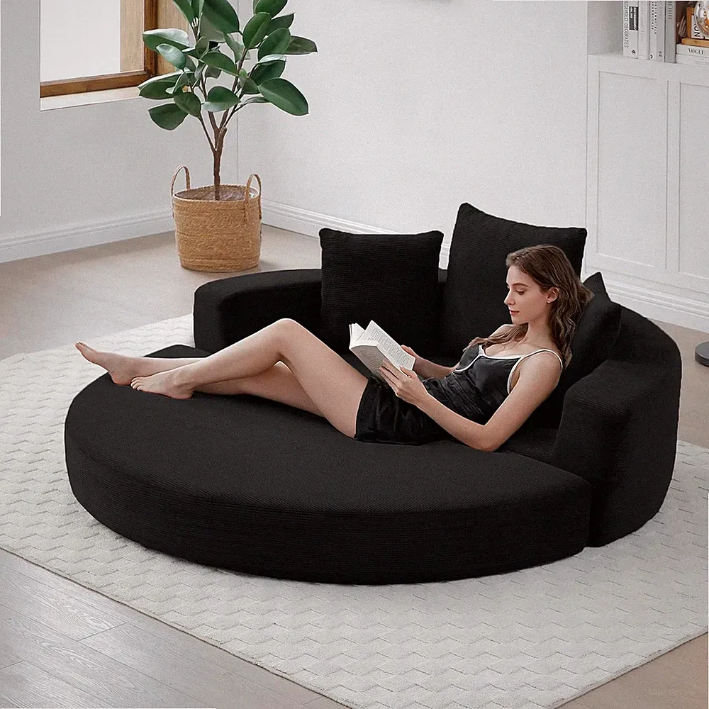 67" Convertible Sofa Bed - Chic Black Loveseat for Compact Living Spaces