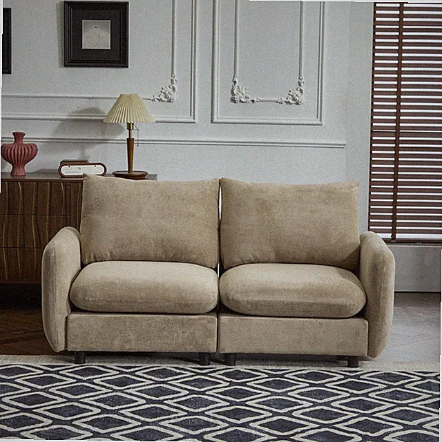 69 in. 2-Seats Modular Sectional Velvet Sofa Corner Chair Sofa Couch, Nomad