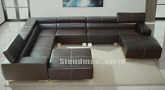6PC MODERN EURO DESIGN LEATHER SECTIONAL SOFA S205A (Custom Made Options)