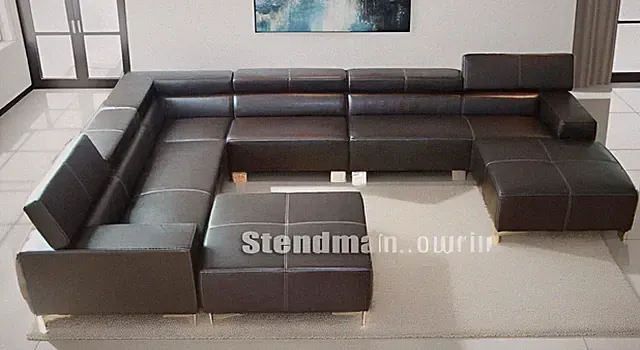 6PC Modern Leather Sectional Sofa Set S205 (Custom Options)